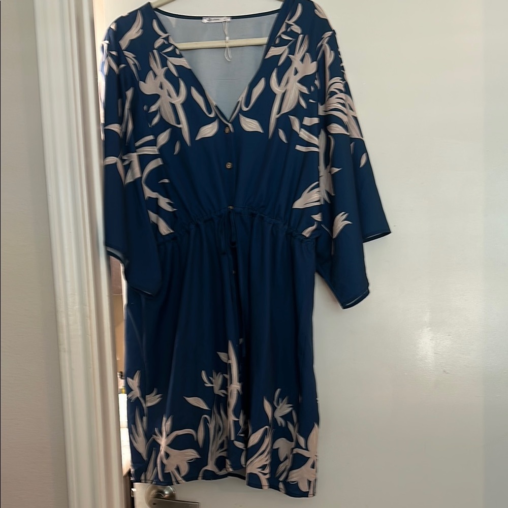 Cupshe Blue and Cream Midi Dress

98% polyester 2% spandex feels very soft on